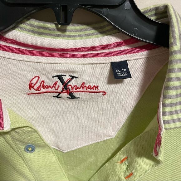 Robert Graham X Polo in Lime Yellow Green- Size XL - Picture 2 of 7